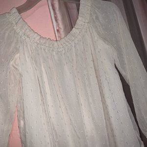 White Off the Shoulder Shirt.